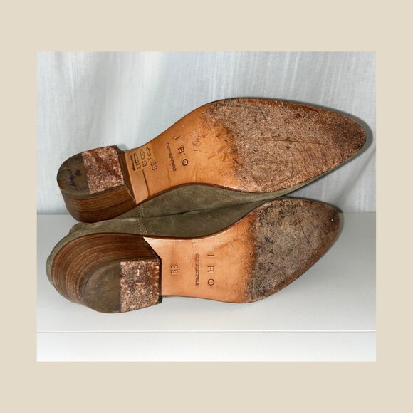 Designer IRO Yvette Suede Ankle Boots – Khaki, Size EU 39 / US 8 - Picture 11 of 11